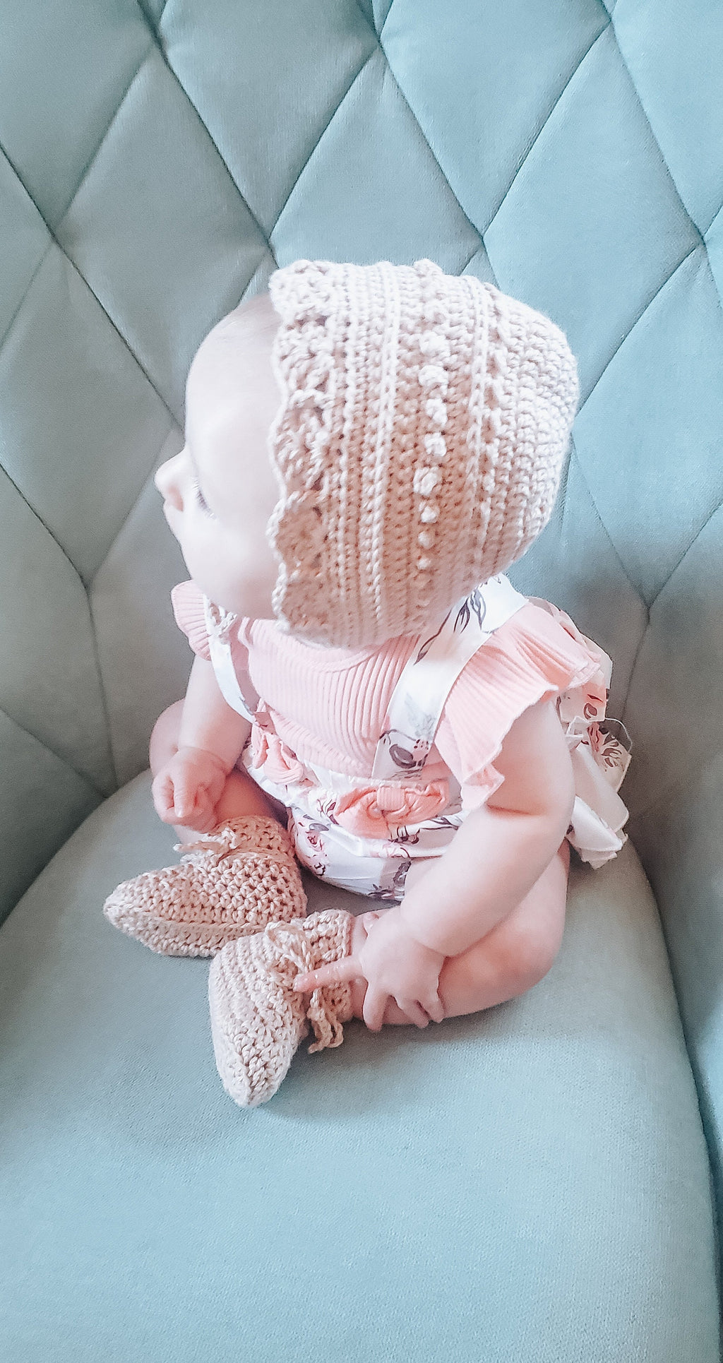 Crochet Baby Bonnet | Vintage-Inspired Handmade Bonnet | 0–12 Months