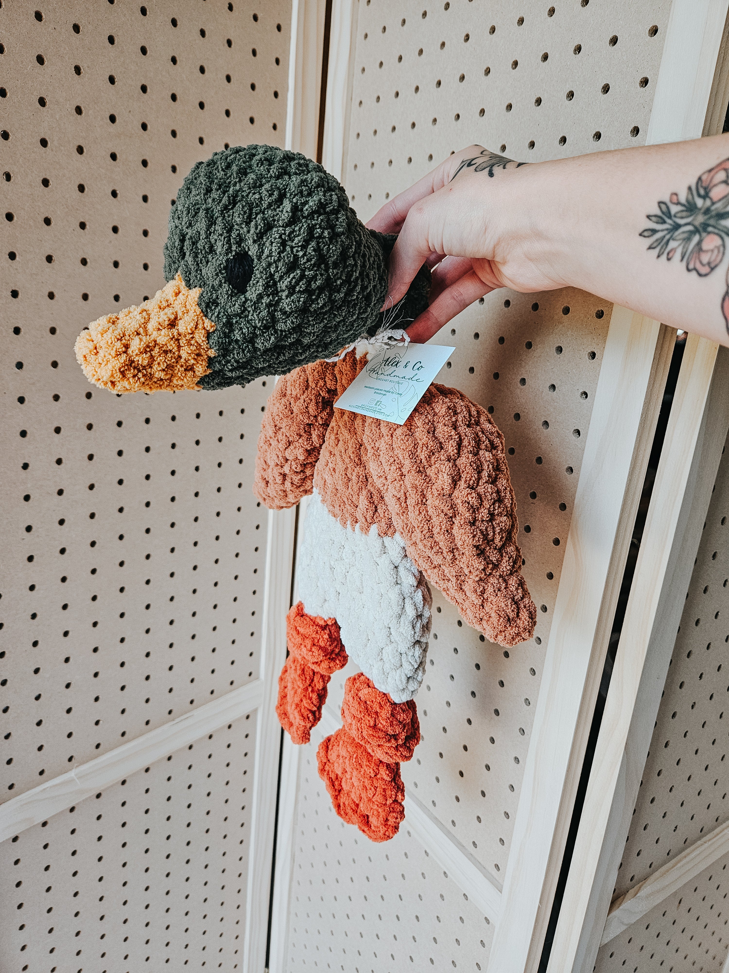 Mallard Duck Snuggler Lovey | Handmade Crochet Duck
