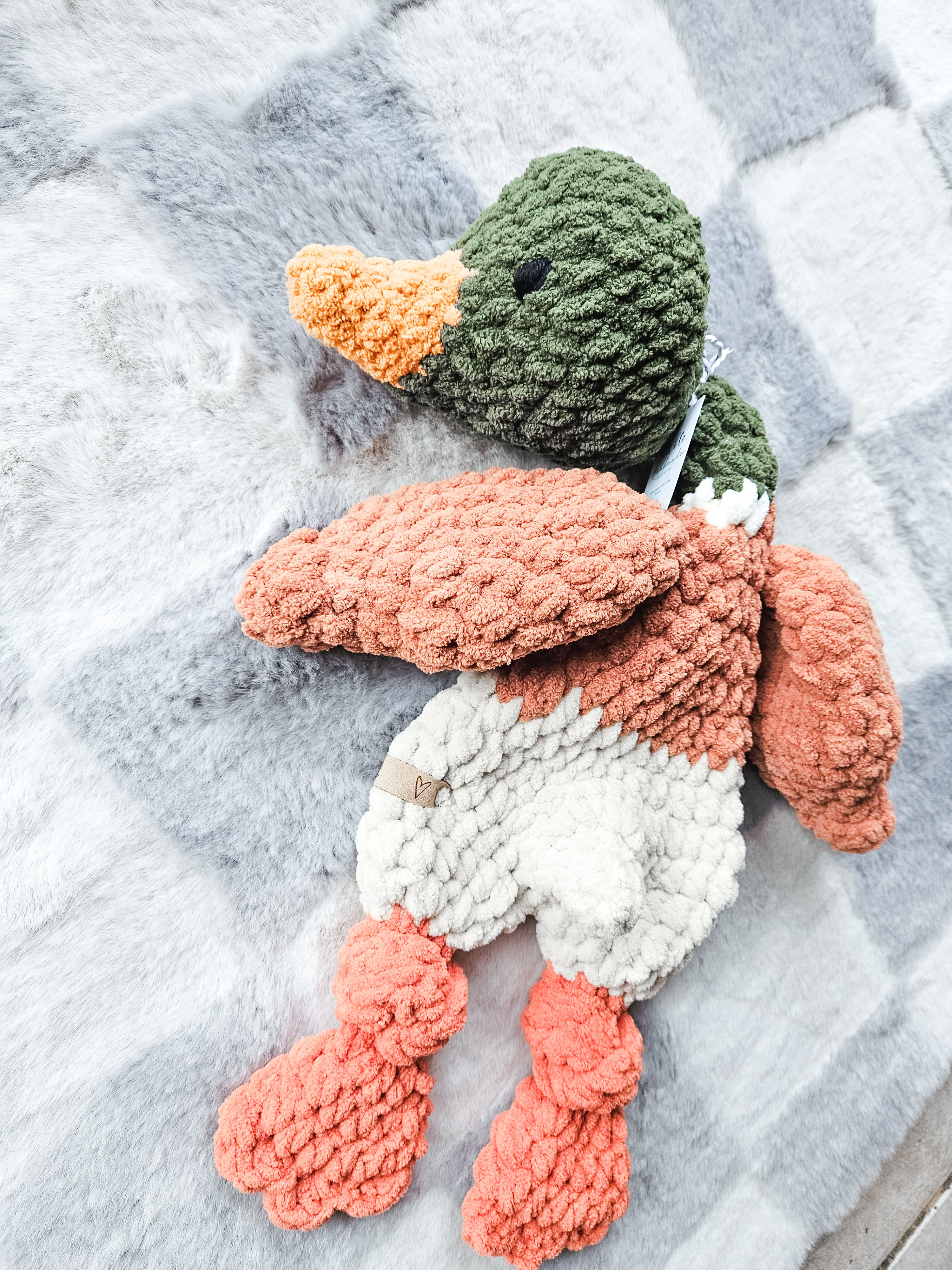 Mallard Duck Snuggler Lovey | Handmade Crochet Duck