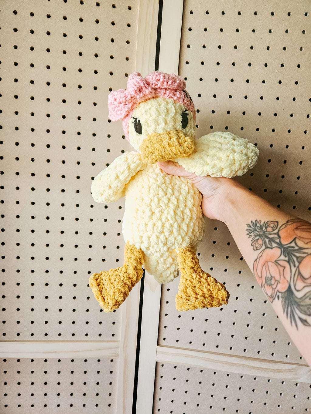 Custom Crochet Duck Lovey | Personalized Handmade Baby Stuffy