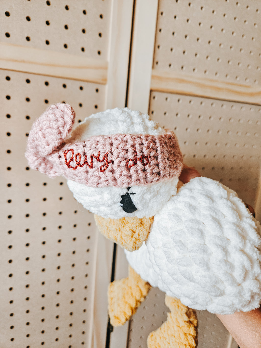 Custom Crochet Duck Lovey | Personalized Handmade Baby Stuffy