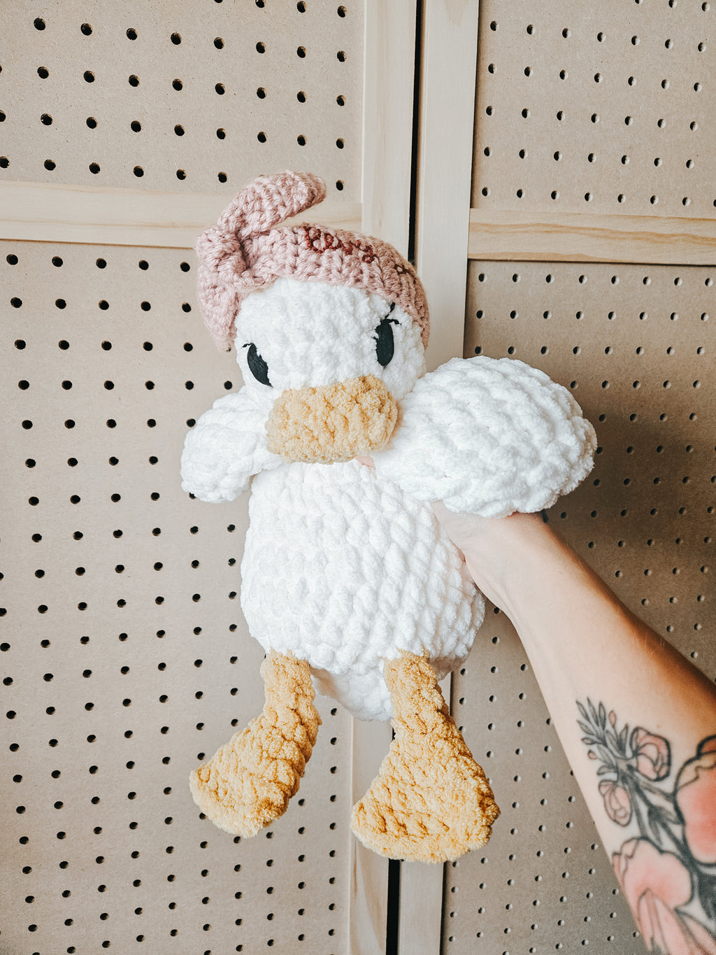 Custom Crochet Duck Lovey | Personalized Handmade Baby Stuffy
