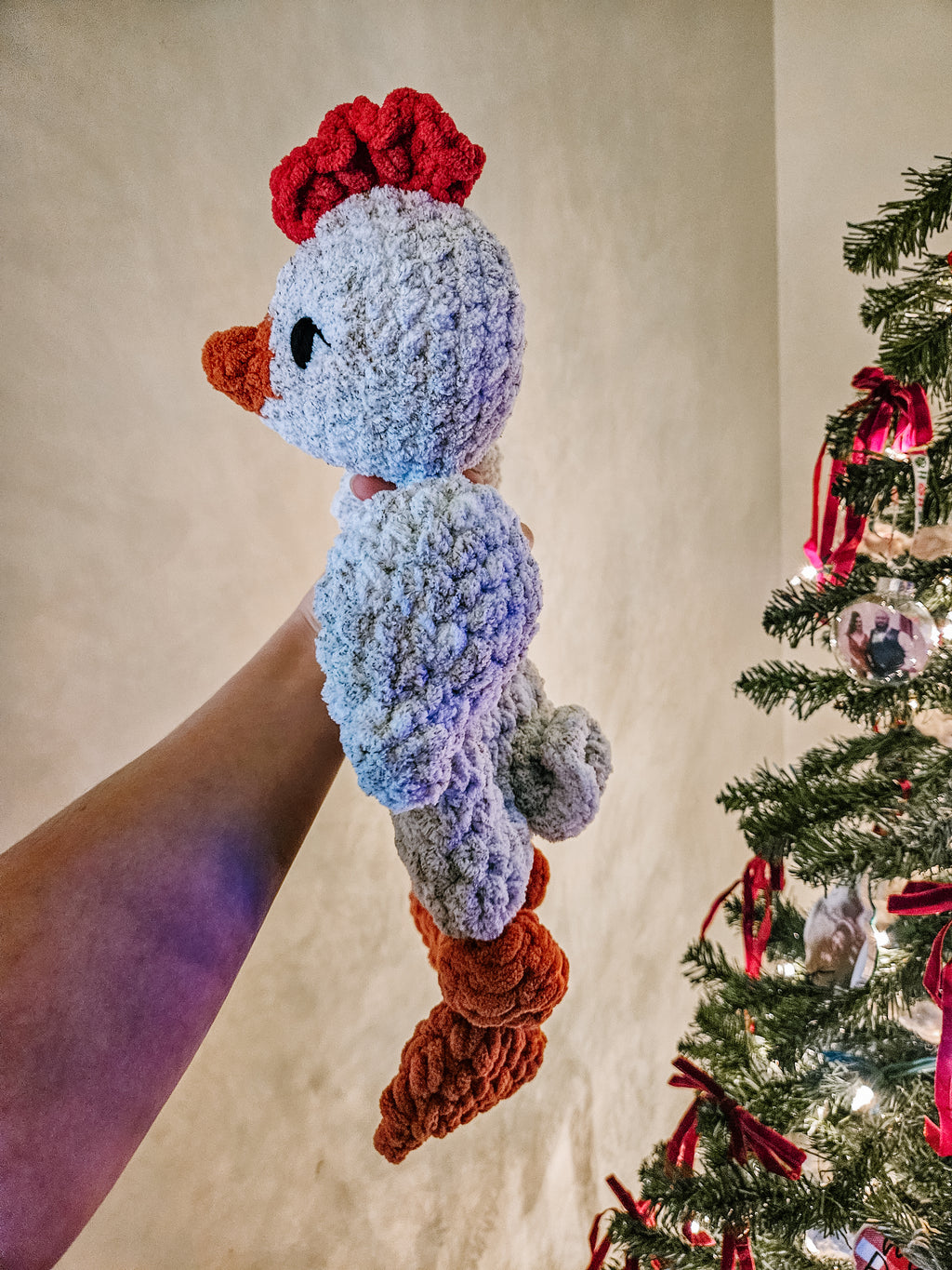 Personalized Chicken Lovey | Handmade Crochet Farm Animal Snuggler for Babies & Toddlers