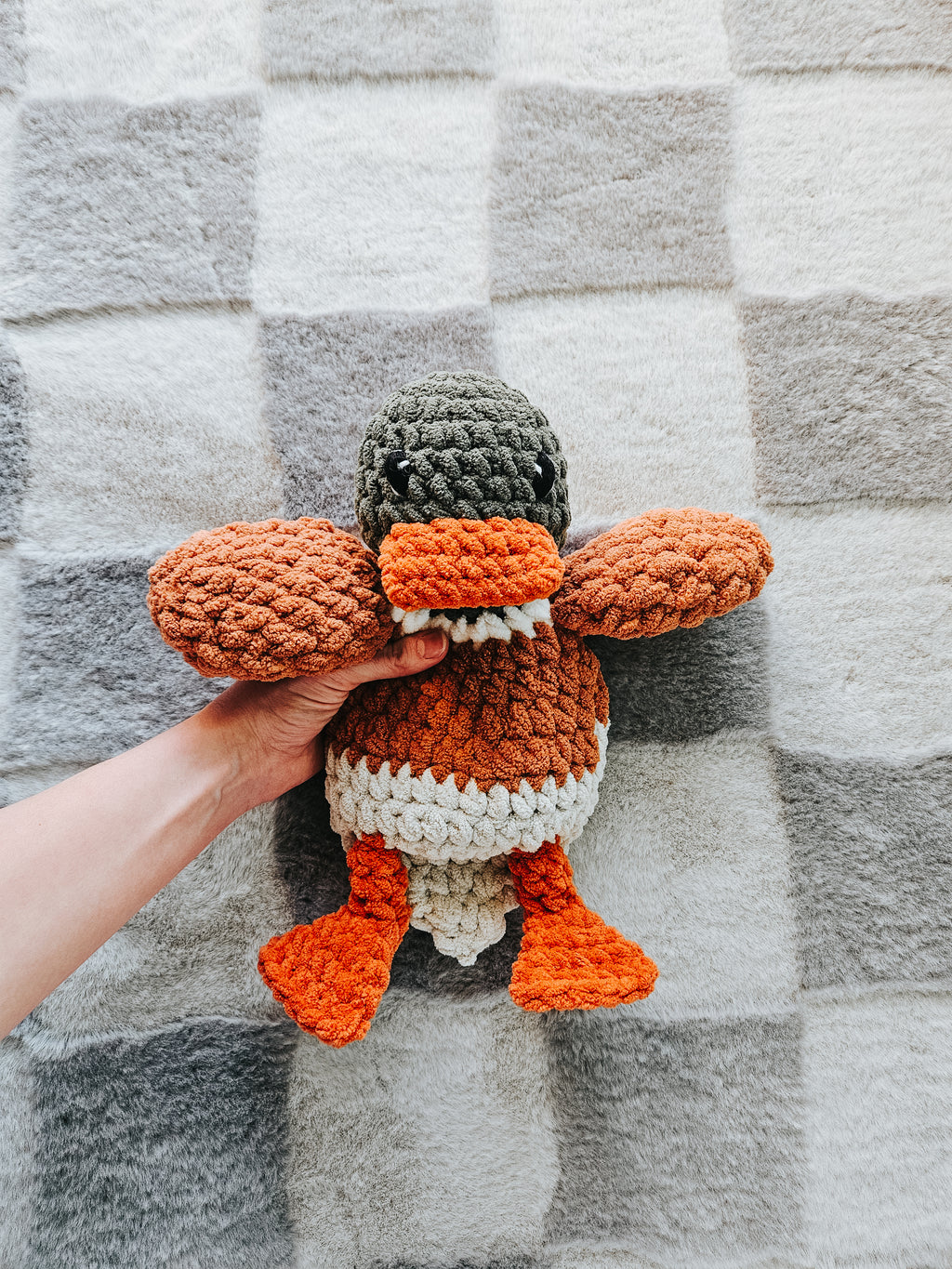 Custom Crochet Duck Lovey | Personalized Handmade Baby Stuffy