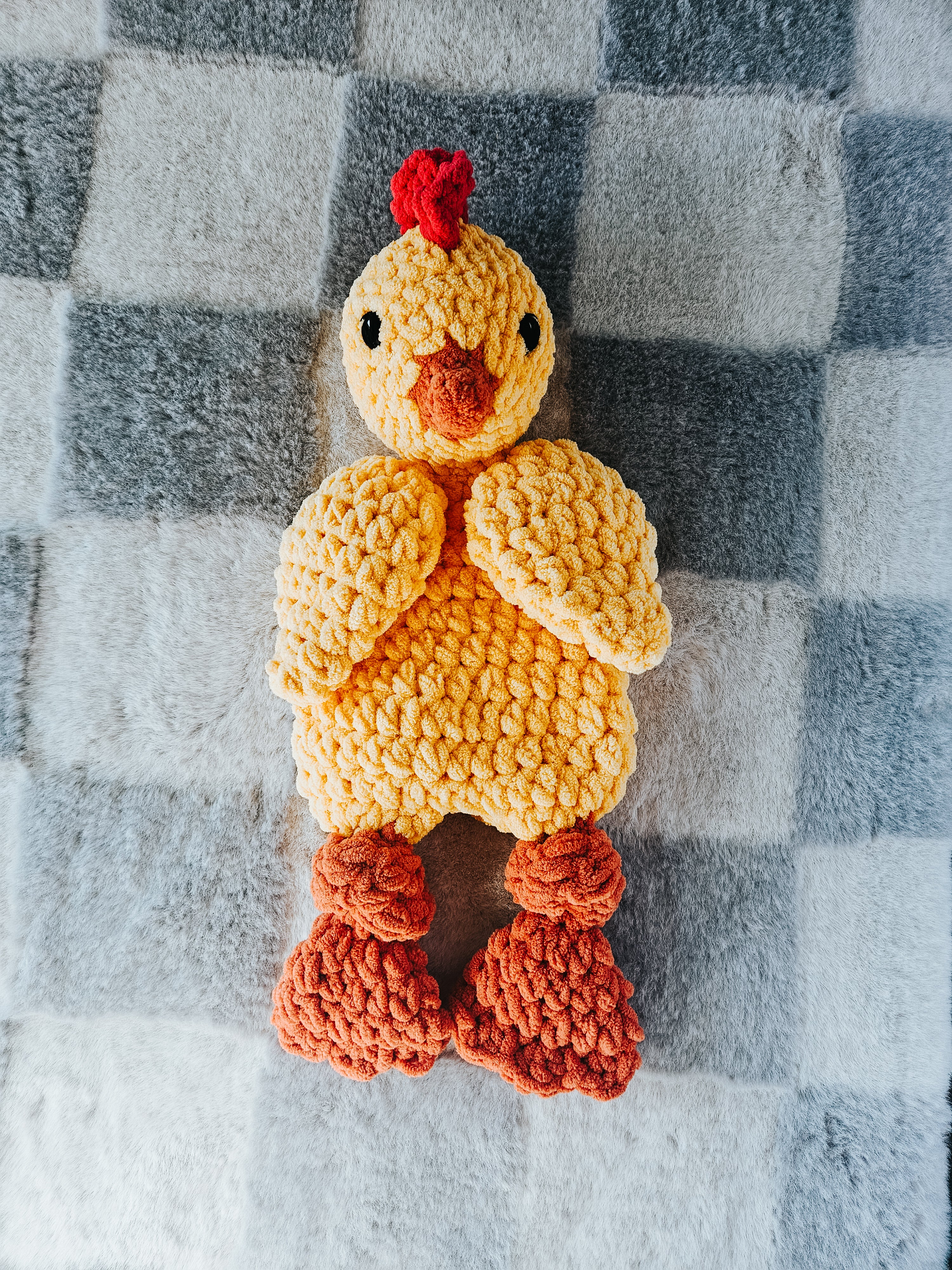 Personalized Chicken Lovey | Handmade Crochet Farm Animal Snuggler for Babies & Toddlers