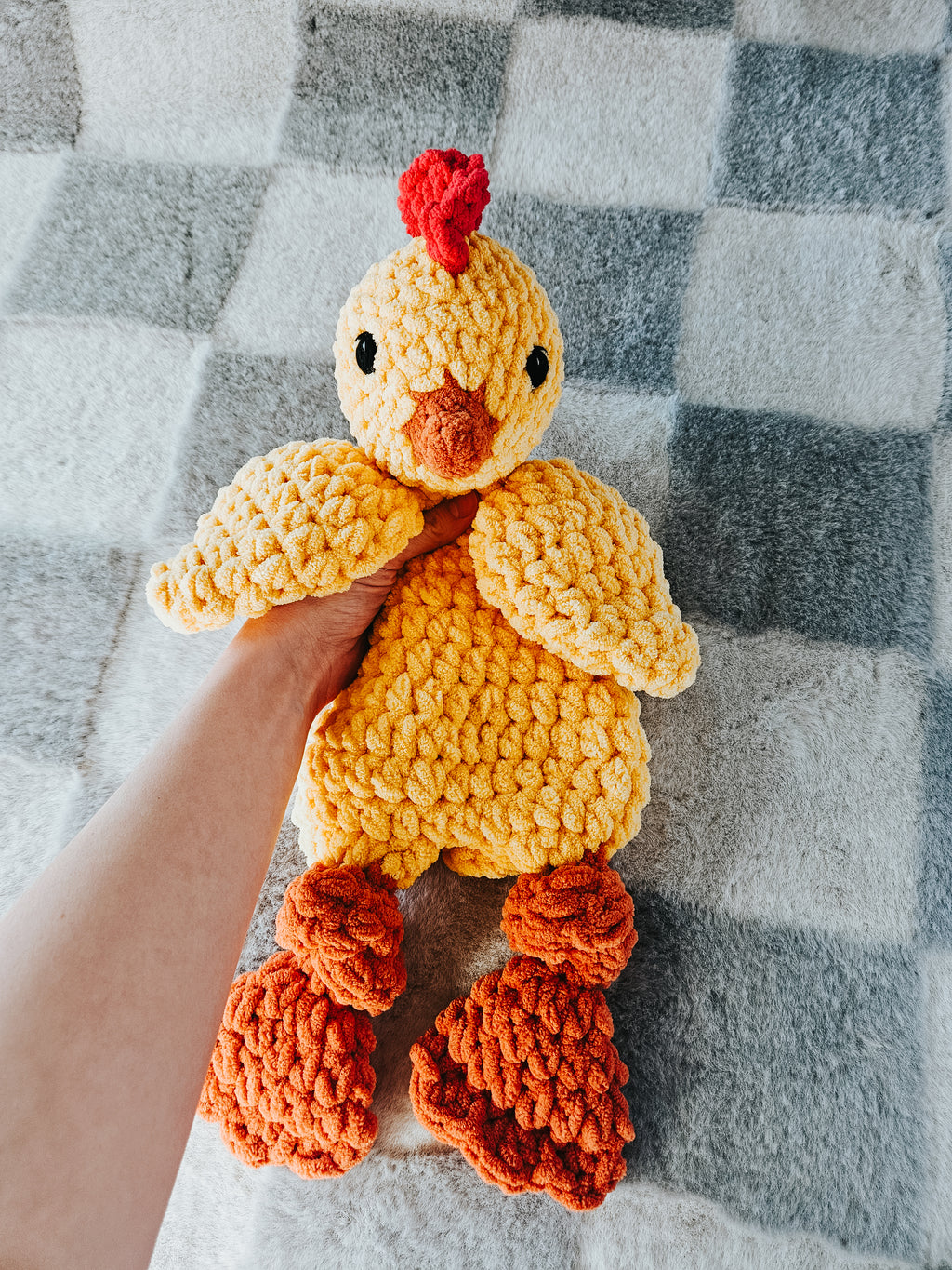 Personalized Chicken Lovey | Handmade Crochet Farm Animal Snuggler for Babies & Toddlers