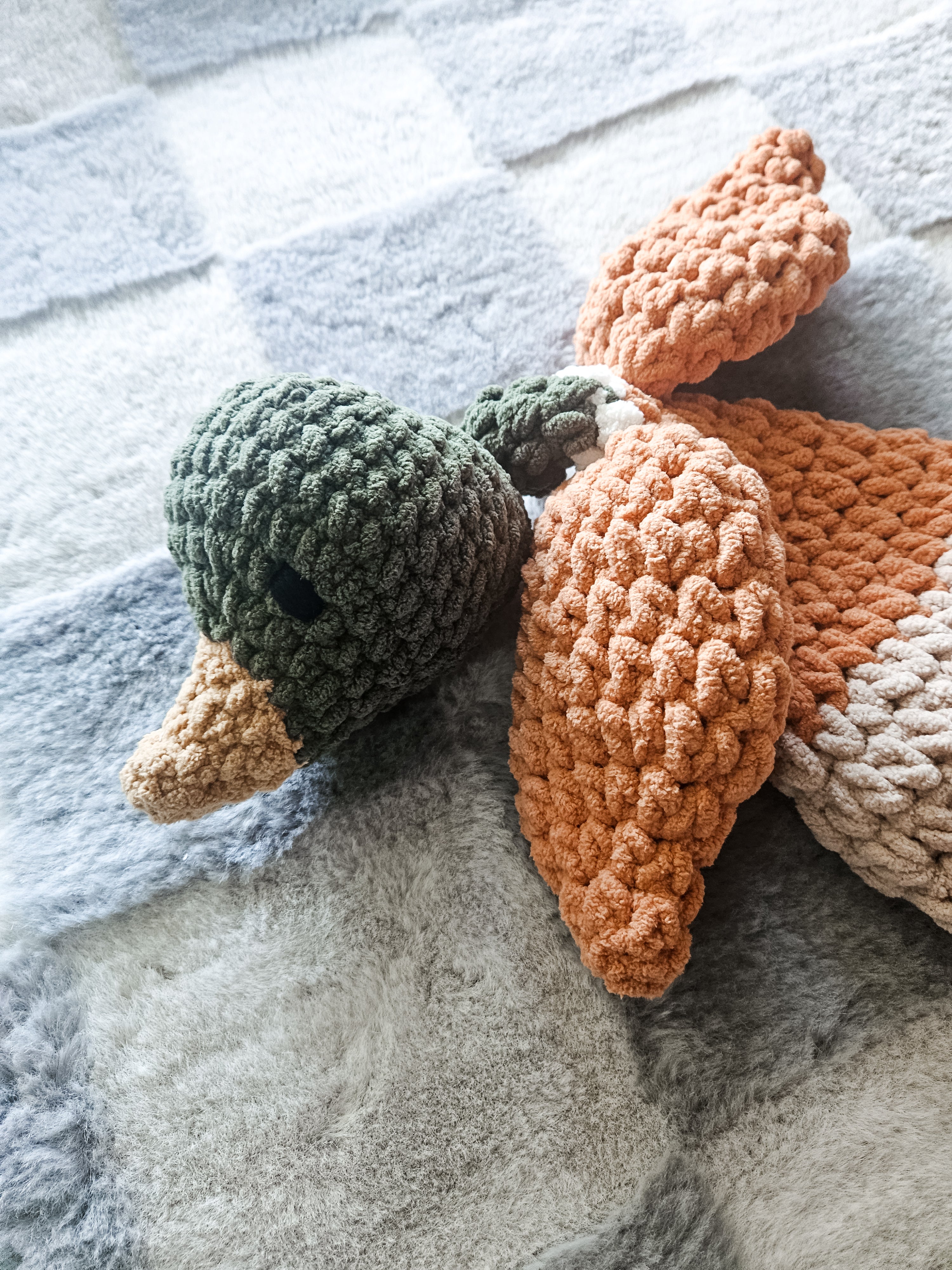 Mallard Duck Snuggler Lovey | Handmade Crochet Duck