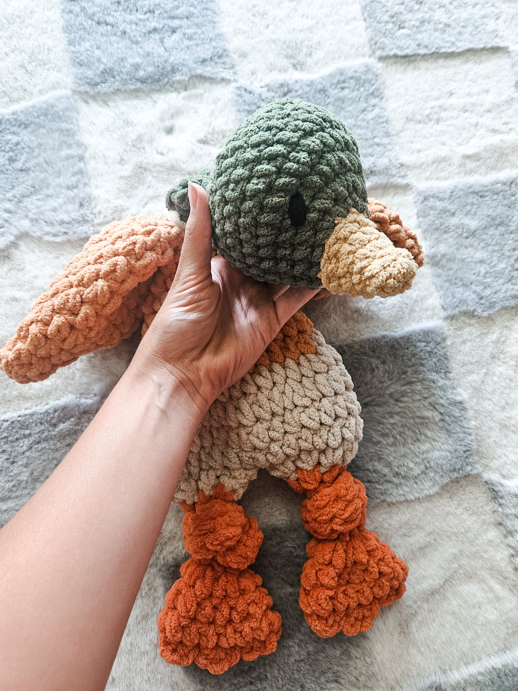Mallard Duck Snuggler Lovey | Handmade Crochet Duck