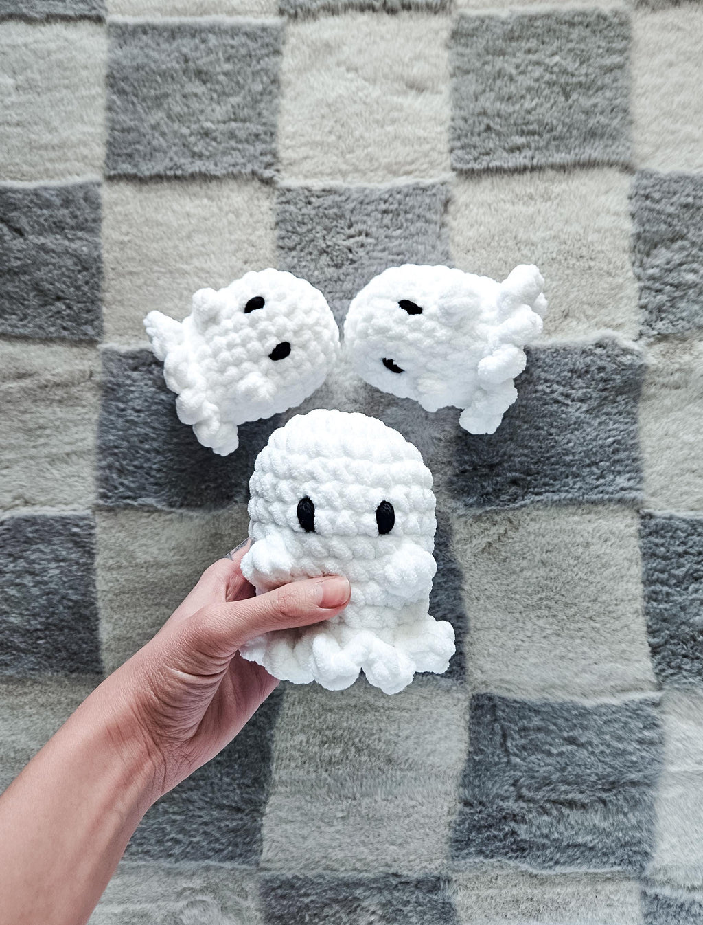 Crochet Ghost Plushie | Handmade Halloween Ghost Decor