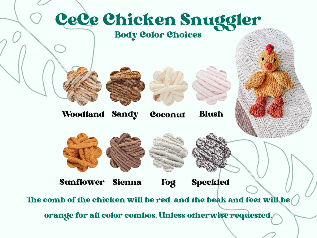 Personalized Chicken Lovey | Handmade Crochet Farm Animal Snuggler for Babies & Toddlers