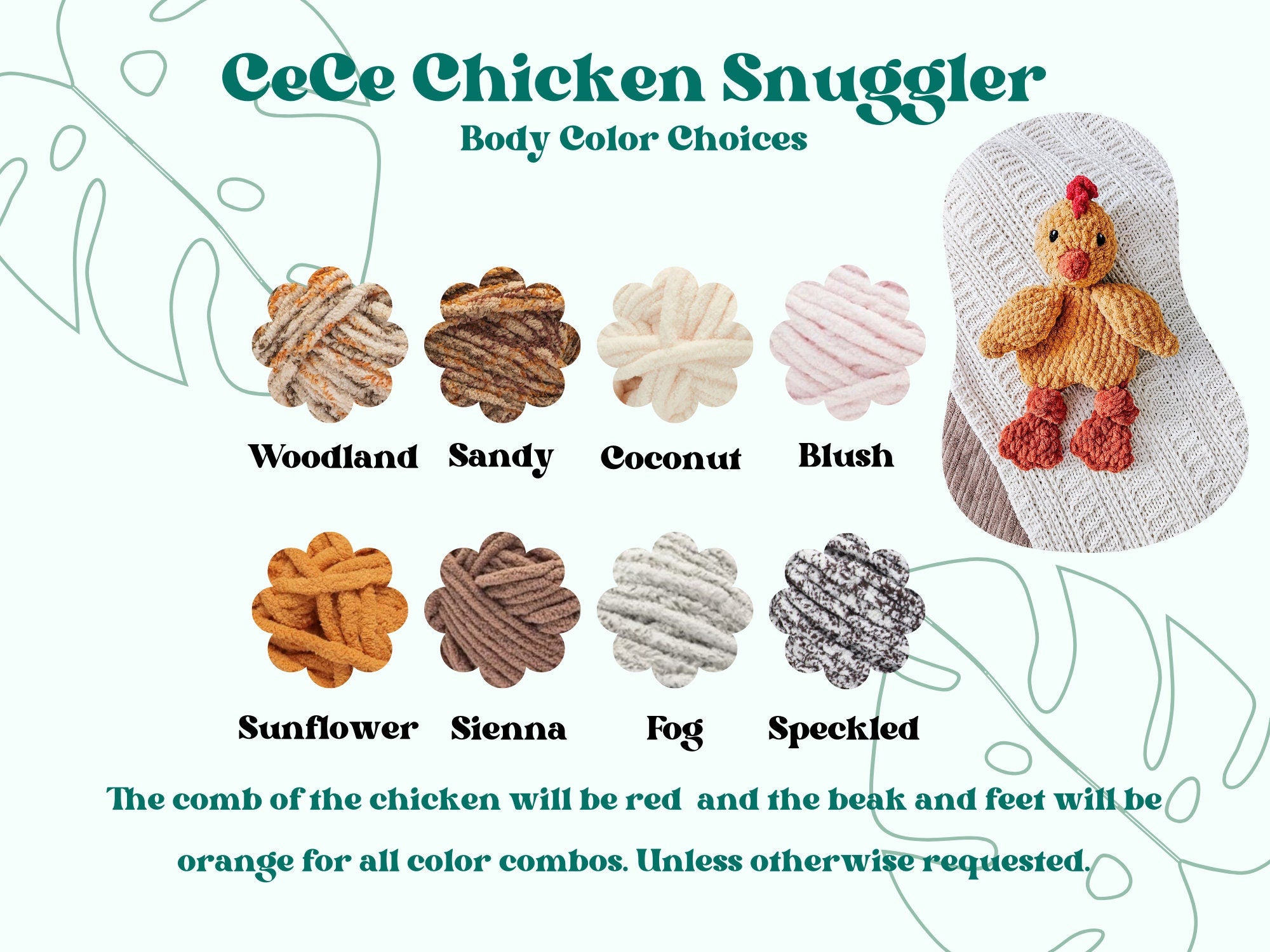 Personalized Chicken Lovey | Handmade Crochet Farm Animal Snuggler for Babies & Toddlers