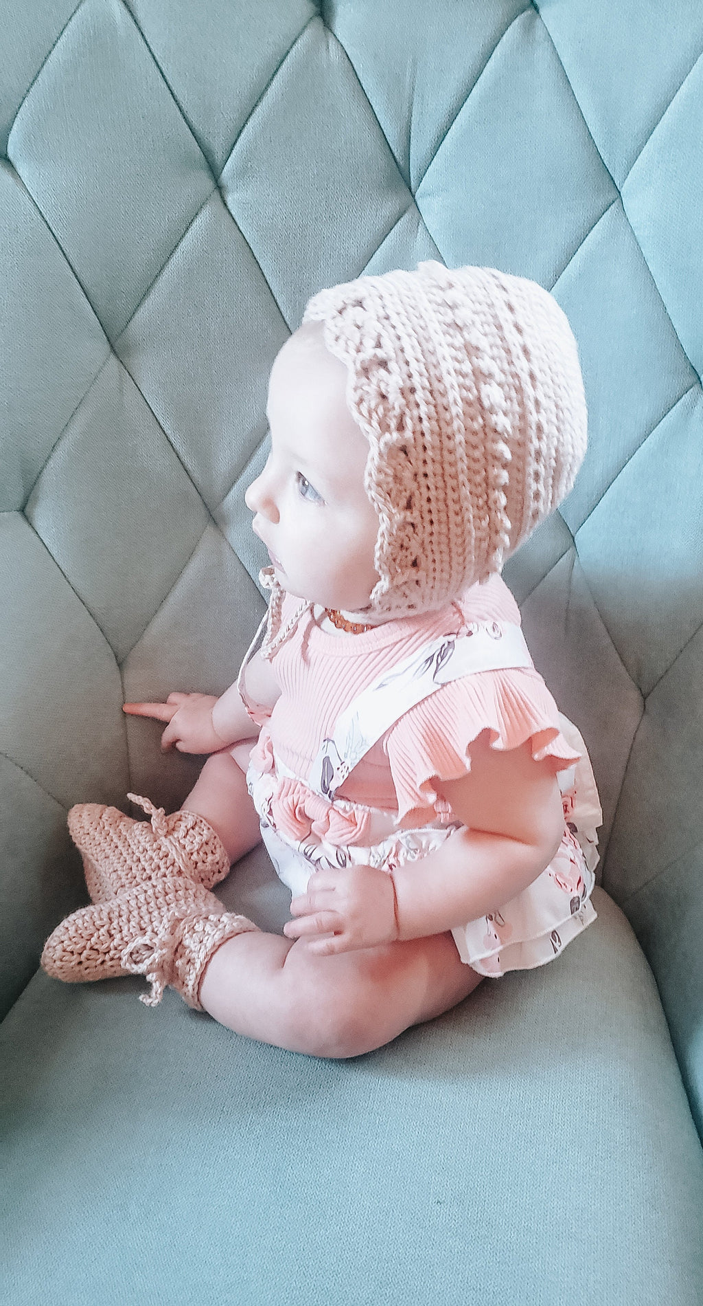 Crochet Baby Bonnet | Vintage-Inspired Handmade Bonnet | 0–12 Months