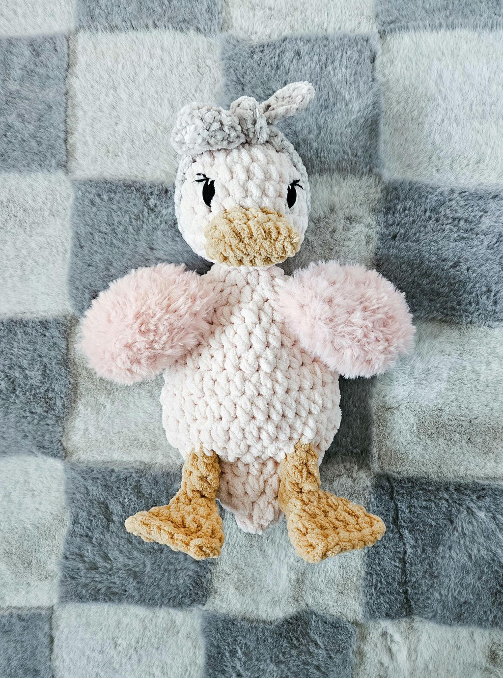 Custom Crochet Duck Lovey | Personalized Handmade Baby Stuffy