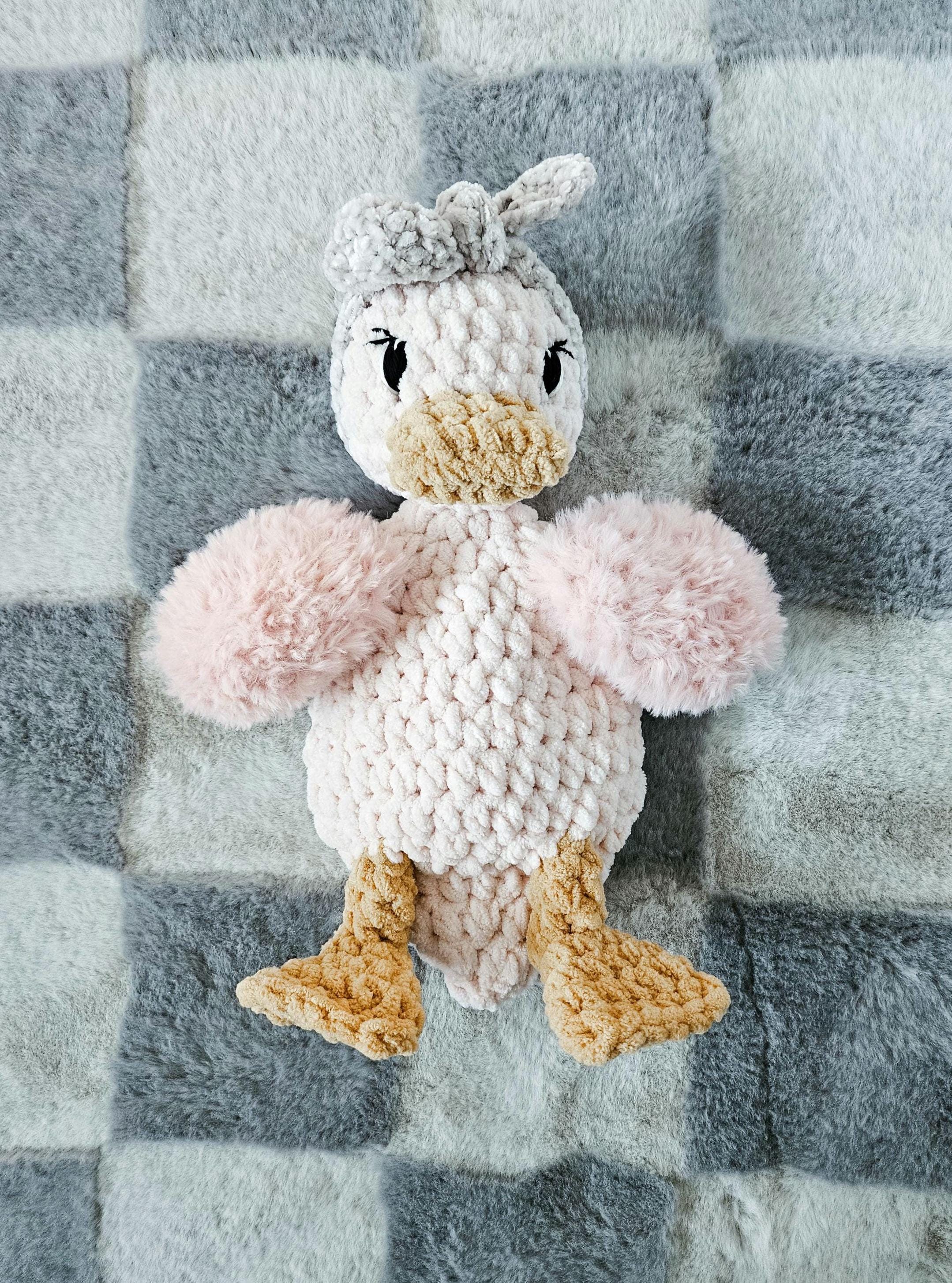 Custom Crochet Duck Lovey | Personalized Handmade Baby Stuffy