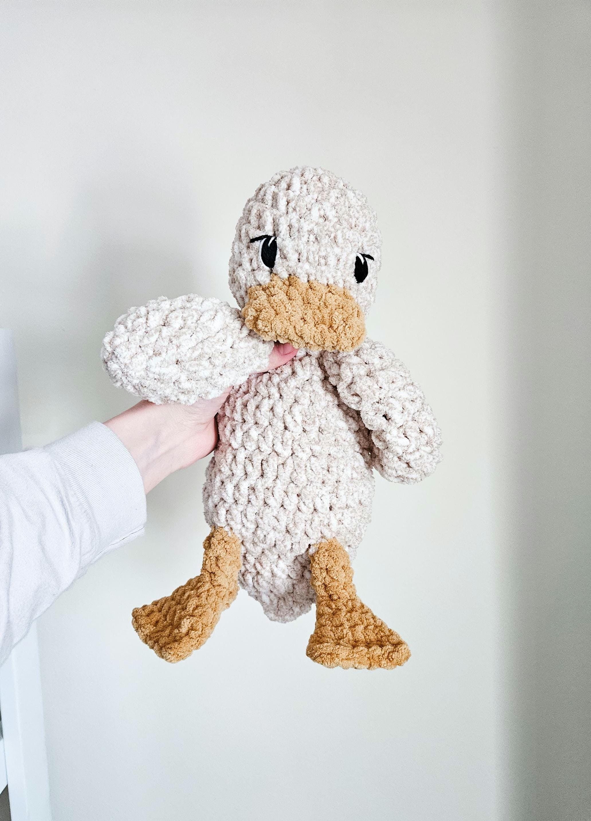 Custom Crochet Duck Lovey | Personalized Handmade Baby Stuffy
