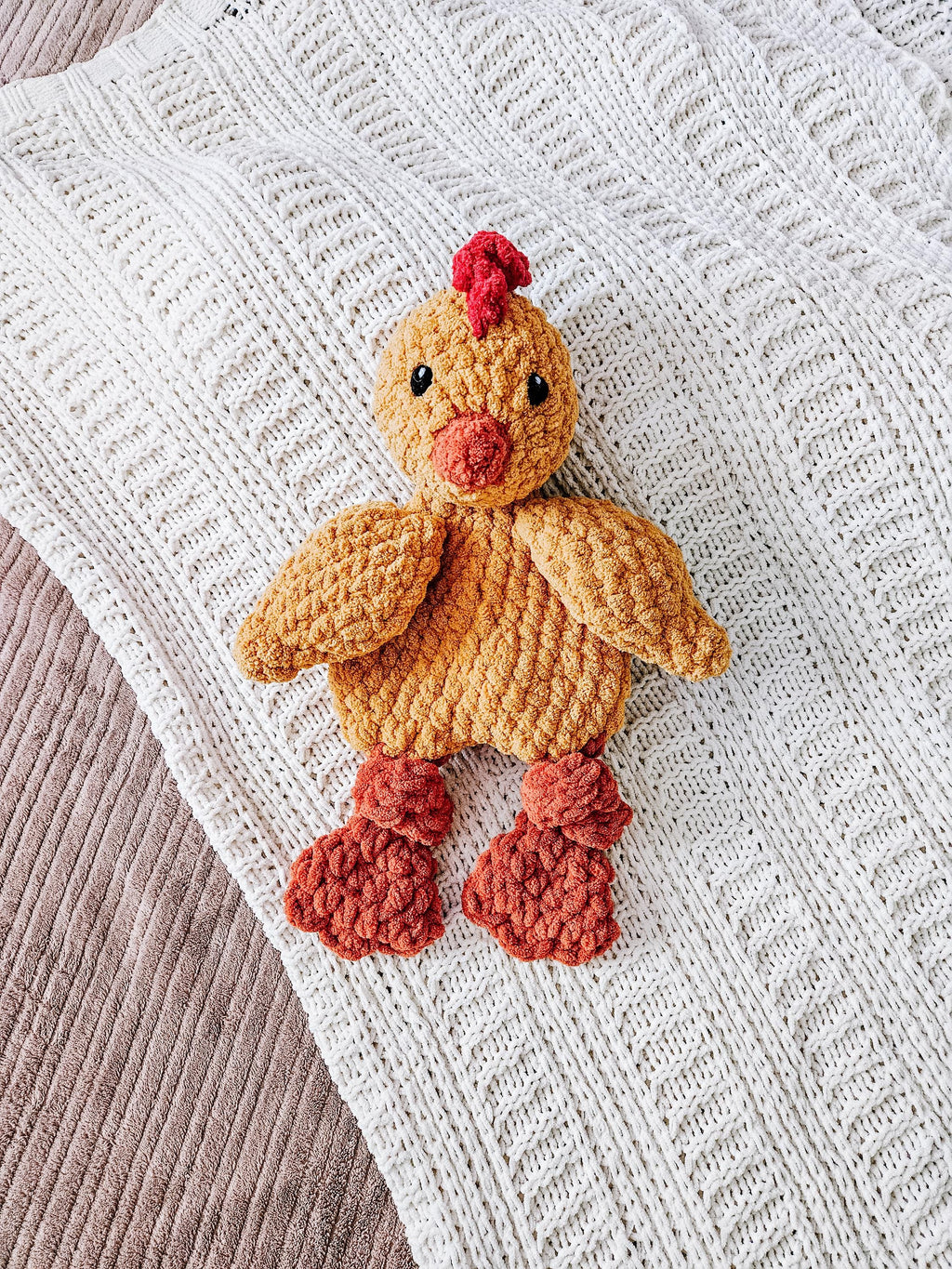 Personalized Chicken Lovey | Handmade Crochet Farm Animal Snuggler for Babies & Toddlers