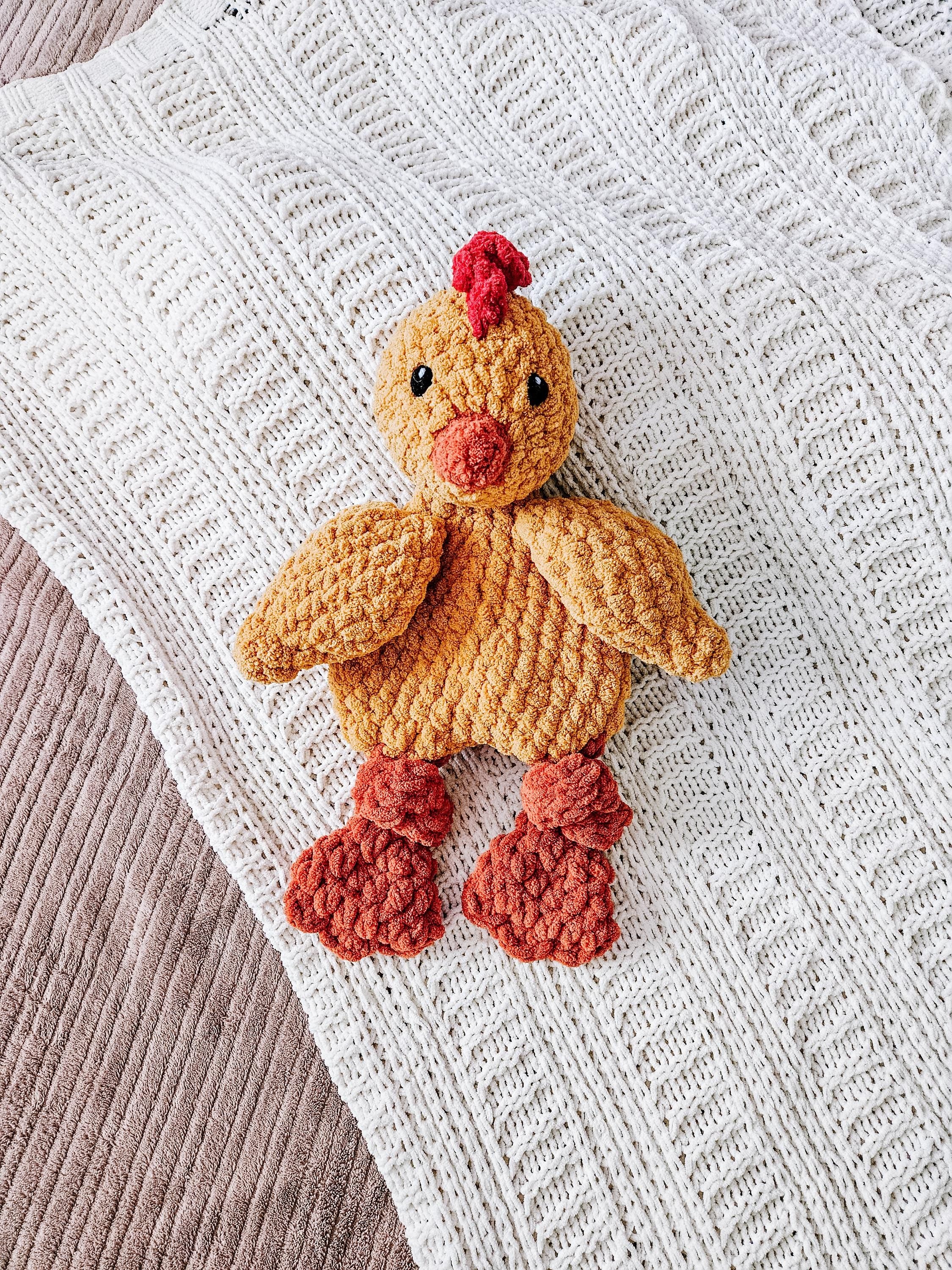 Personalized Chicken Lovey | Handmade Crochet Farm Animal Snuggler for Babies & Toddlers