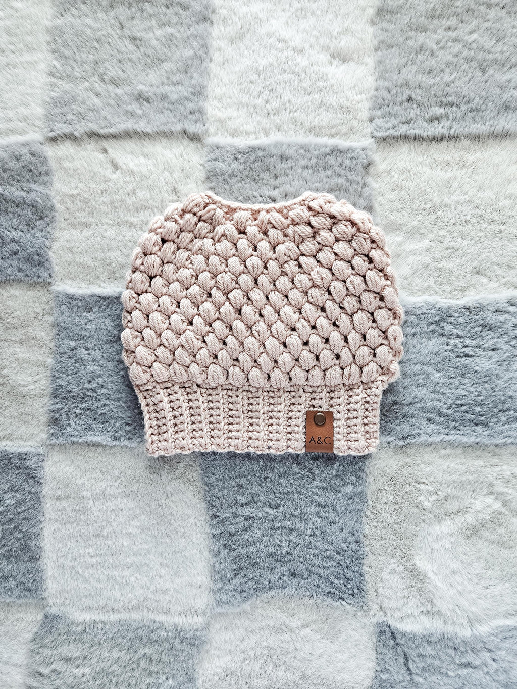 Crochet Messy Bun Hat | Handmade Ponytail Beanie | Ready to Ship