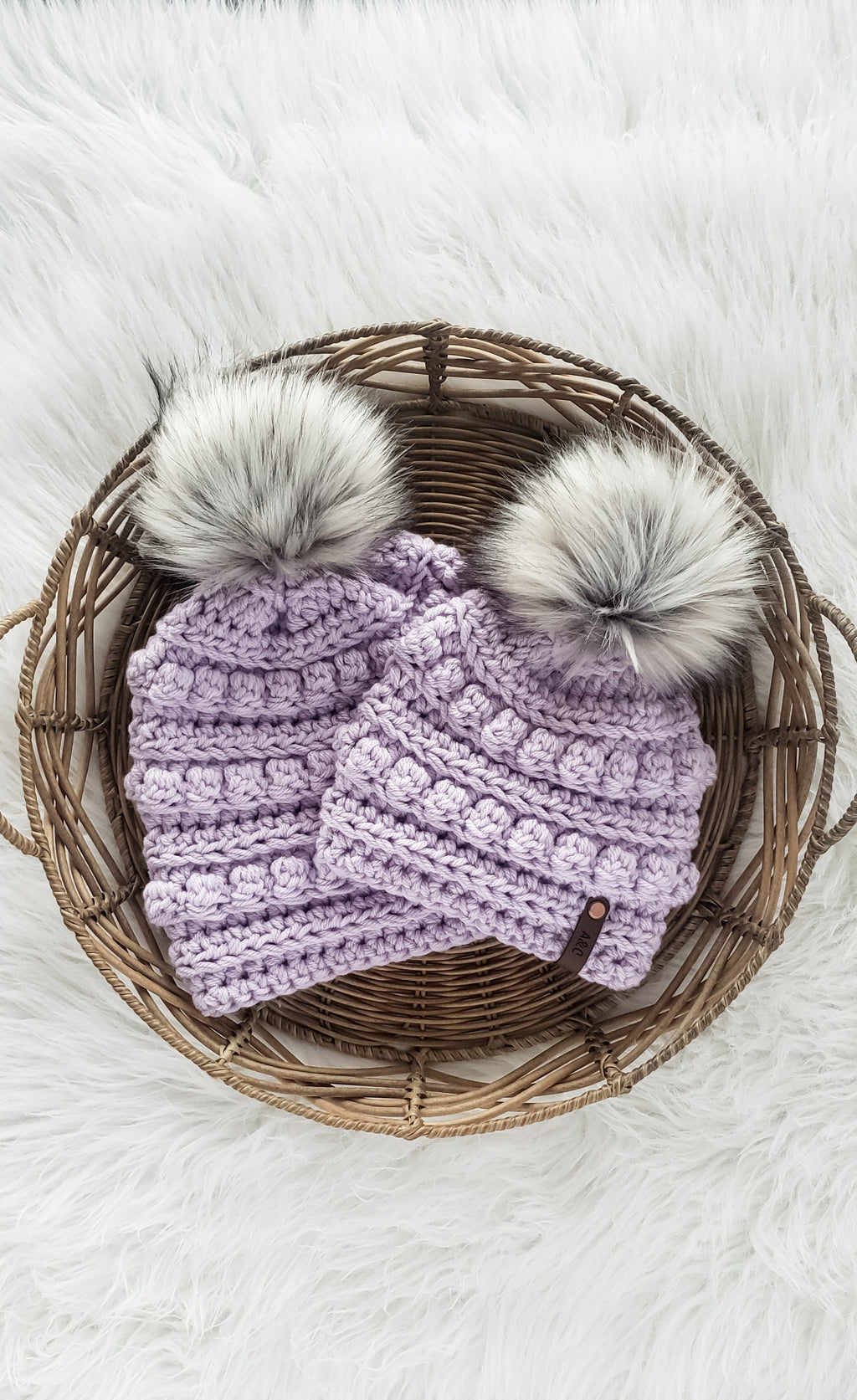 Mommy and Me Bobble Beanie Set | Matching Crochet Hats