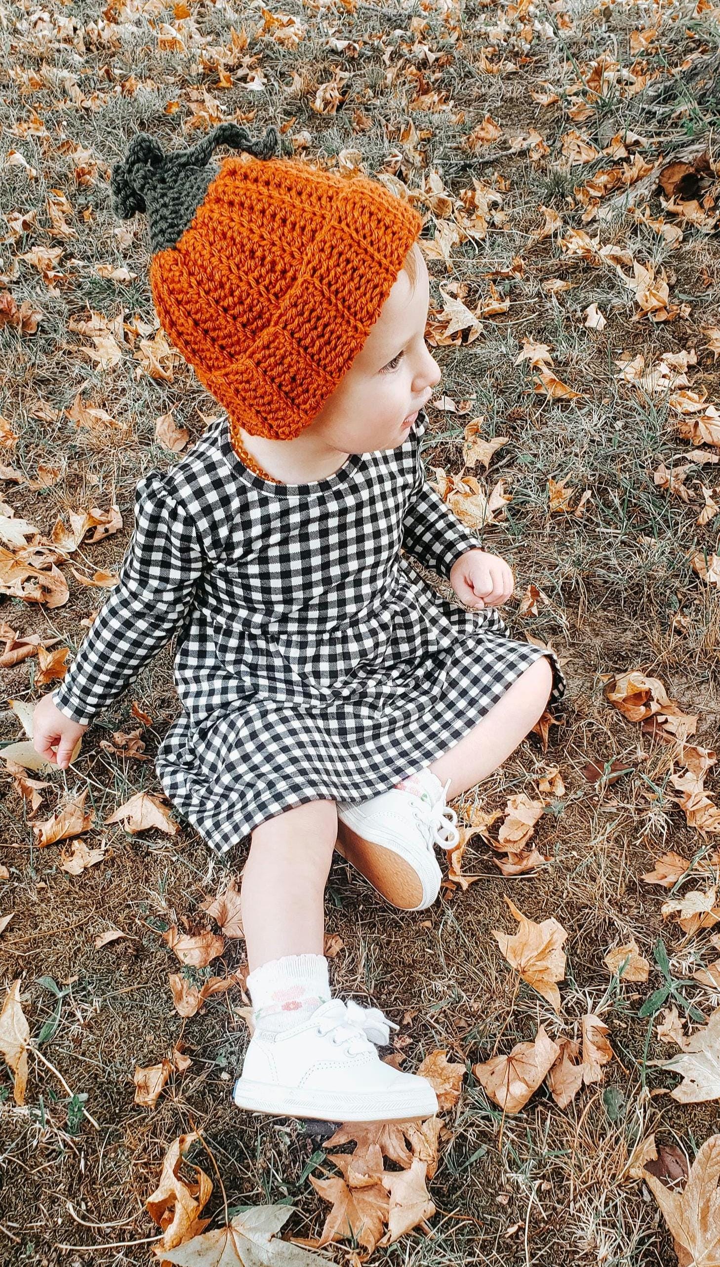 Crochet Pumpkin Hat | Handmade Fall Hat for Babies, Kids & Adults
