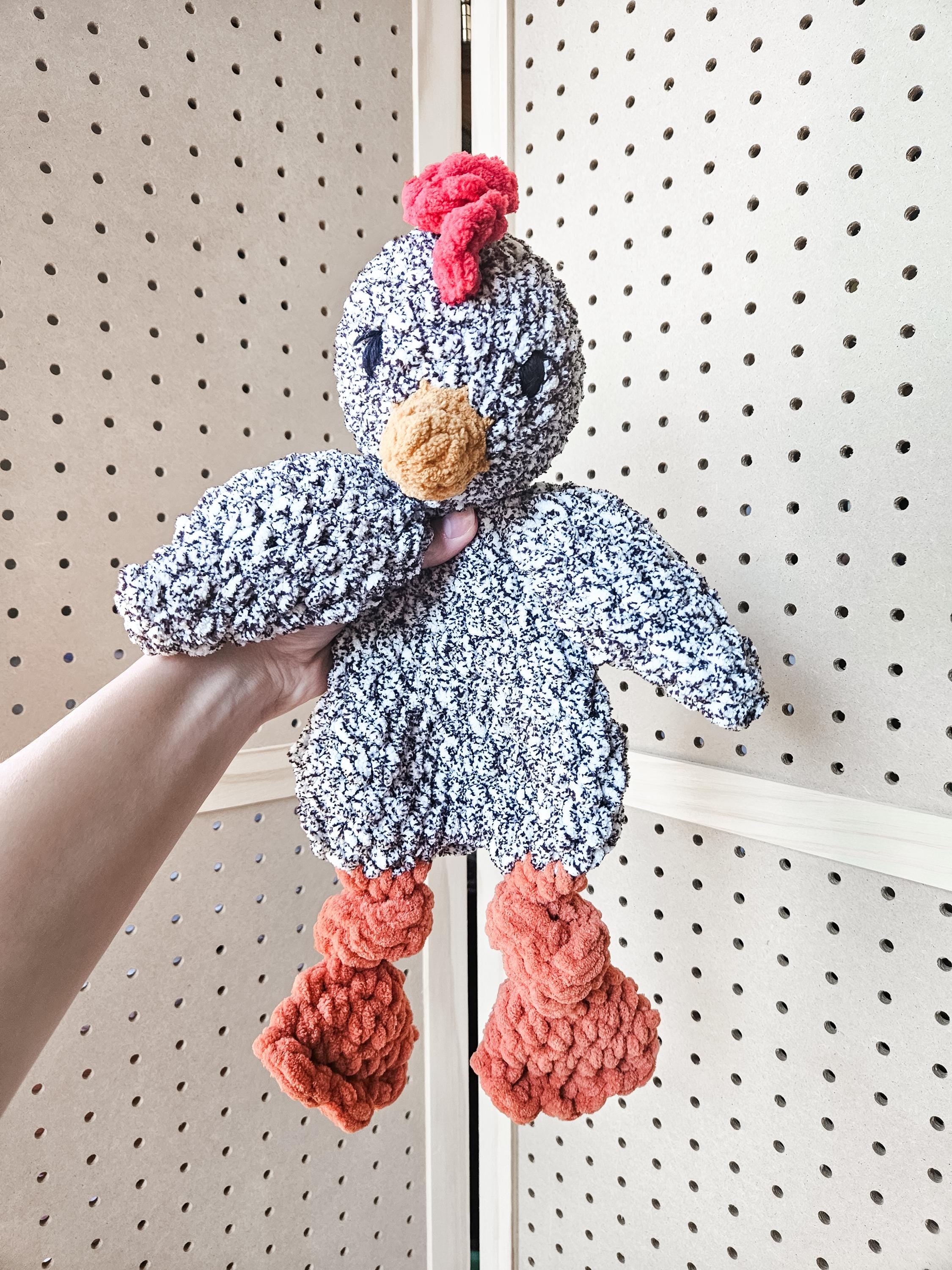 Personalized Chicken Lovey | Handmade Crochet Farm Animal Snuggler for Babies & Toddlers