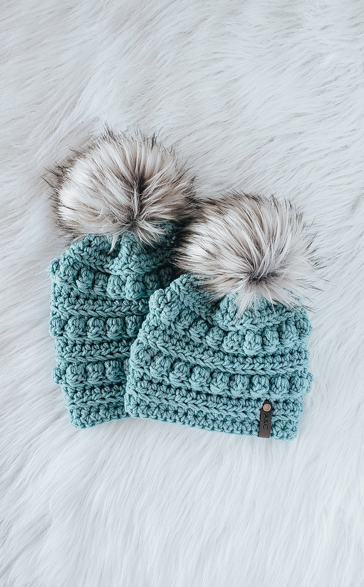 Mommy and Me Bobble Beanie Set | Matching Crochet Hats